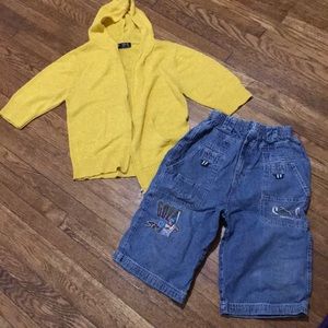 NWOT C.O.C yellow sweater & jeans “America” “golf”